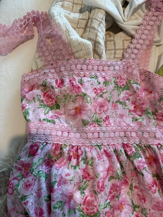 By The River Pink Floral Midi Dress with - Picture 2 of 2